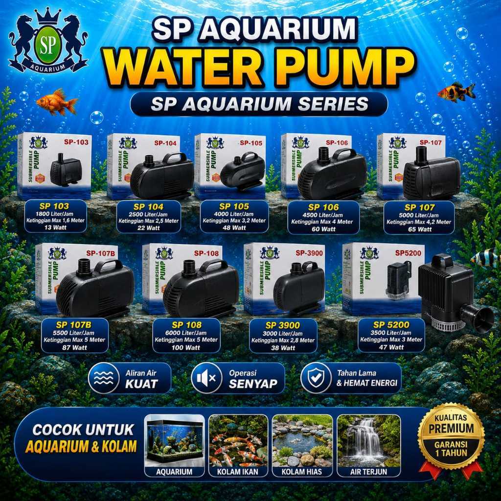 SP AQUARIUM SP 103 SP 104 SP 105 SP 106 SP 107 SP 107B B SP 108 SP 3900 SP 5200 Horse Kuda Mesin Pom