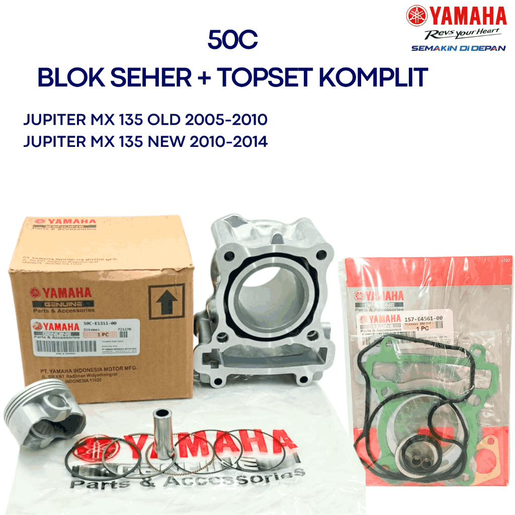 Yamaha Genuine 50C Blok Seher + Topset Komplit Jupiter MX 135 Old 2005-2010 New 2010-2014