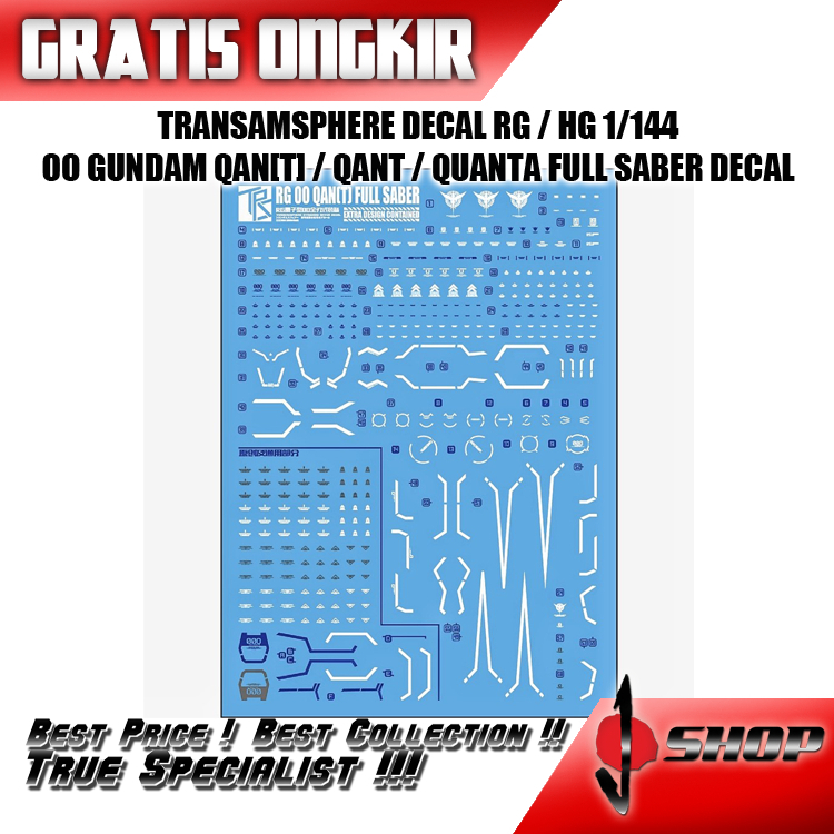 TRANSAMSPHERE DECAL RG / HG 1/144 OO GUNDAM QAN[T] / QANT / QUANTA FULL SABER DECAL DCL9