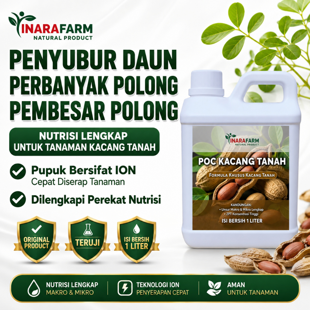 PUPUK KACANG TANAH Organik Booster Pelebat Pembesar Polong Penyubur Tanaman Kacang Tanah 1L