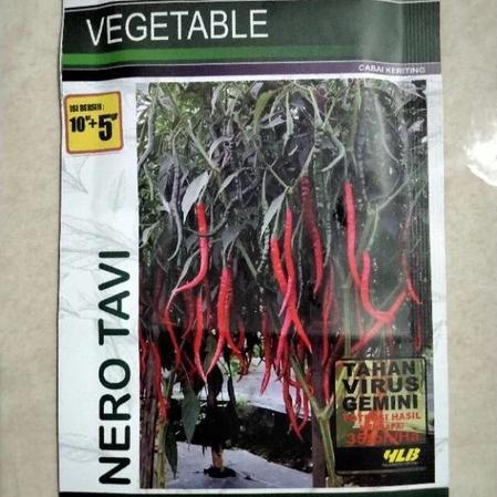 Benih Cabe Merah Keriting NERO TAVI 15 Gram (2700 Biji) Halbanero - Bibit Cabai NERO TAVI - Cmk NERO