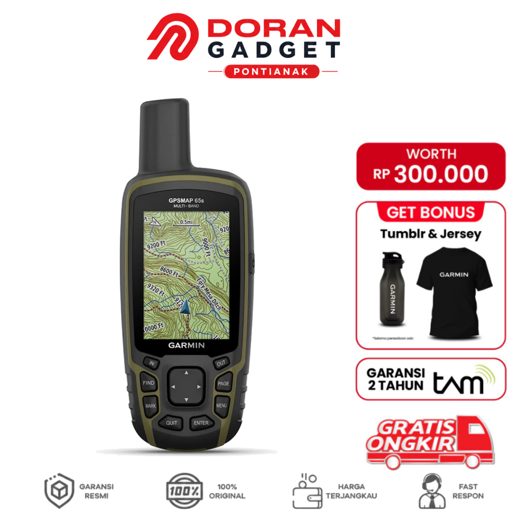 Garmin GPS MAP GpsMap 65S - Garansi TAM 2 Tahun