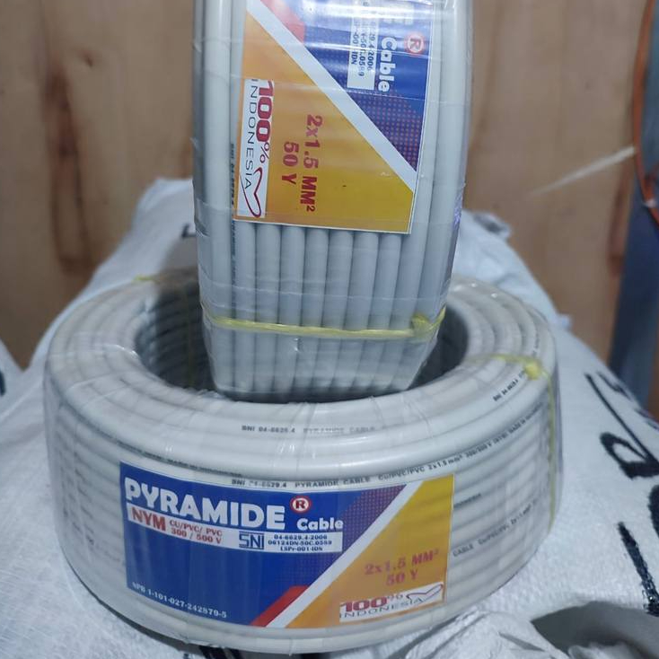 Kabel NYM Pyramide 2x1.5mm 50 Yard SNI