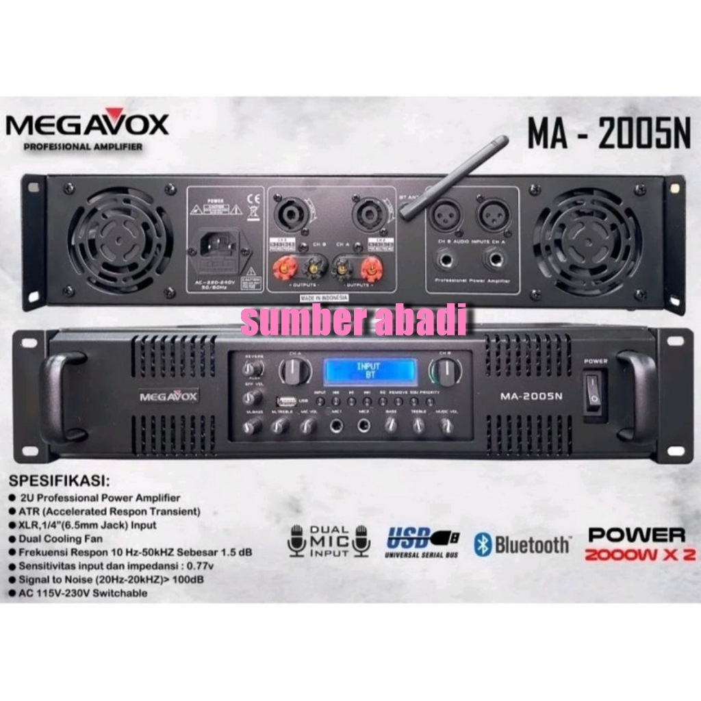 Power Amplifier Megavox Ma 2005n / Ma-2005 N/ Megavox Ma2005n