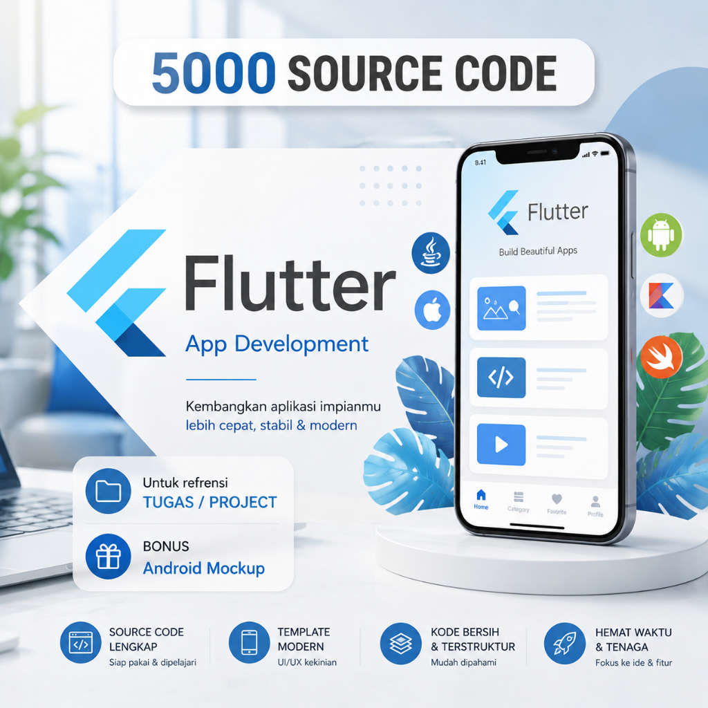 5000 Source Code Android Flutter + BONUS