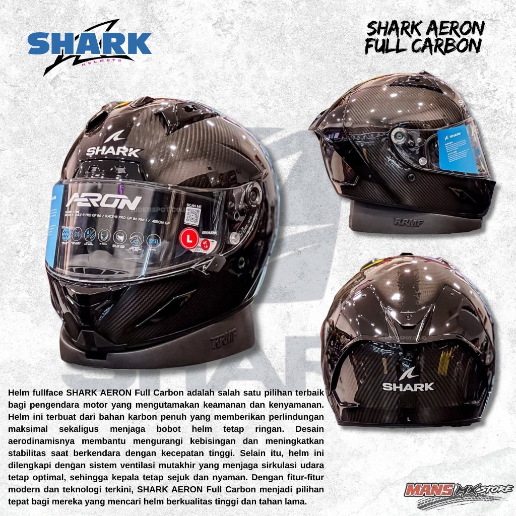 SHARK AERON FULL CARBON ORIGINAL HELM SHARK FULLFACE