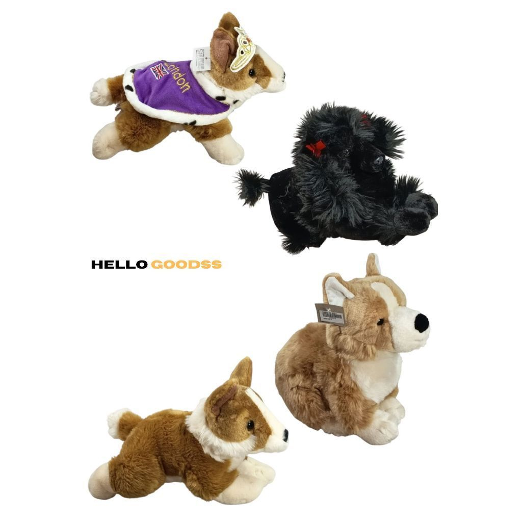 Boneka Anjing Corgi Puddle Poodle Buldog Bulldog Spaniel Pug Poodle Shih Tzu Husky Wolf - Ukuran M (