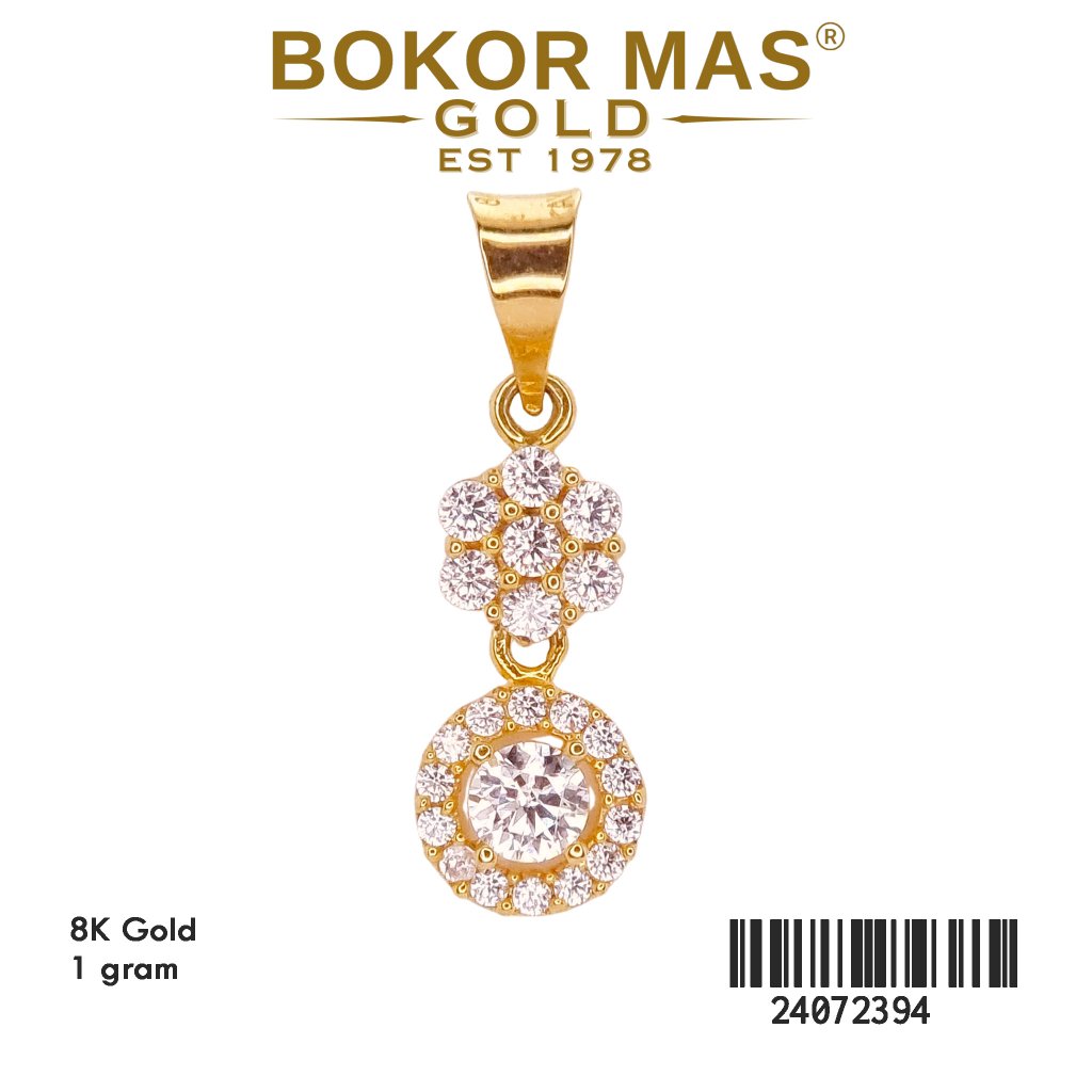 Liontin Bunga Permata Susun Emas 375 8K 24072394 - BokorMas Gold