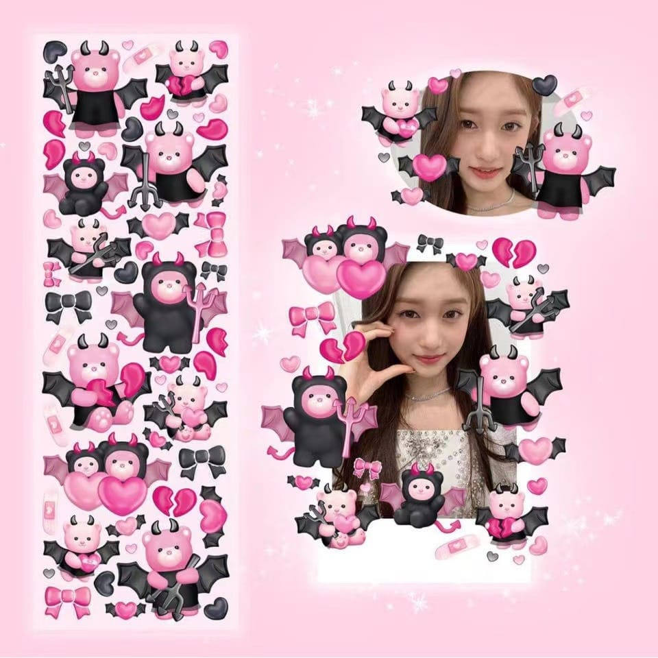 [Selcyshine] 1 Lembar Sticker deco jurnaling DIY Sticker Korea Deco Sticker Lucu Kartun Photocard Kp