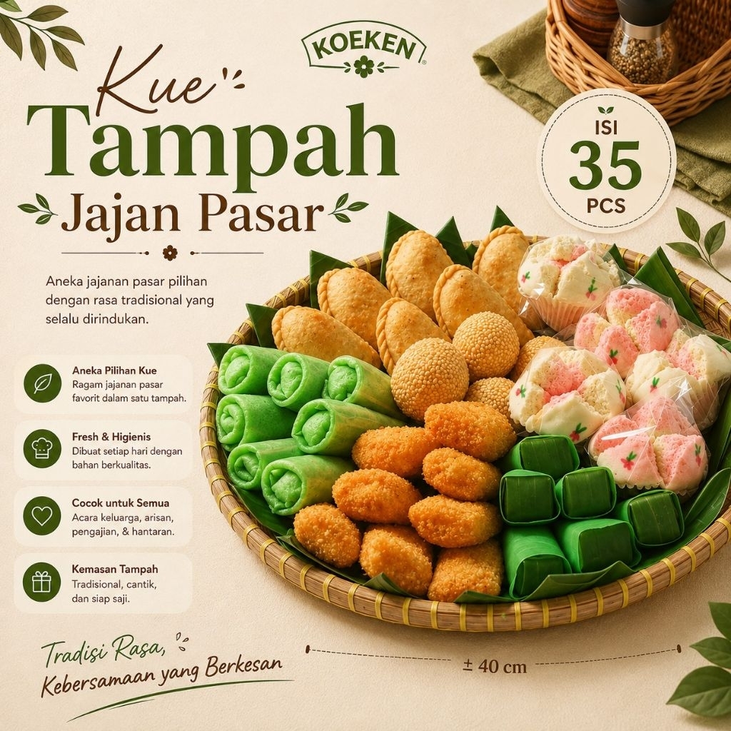 Tampah Jajanan Pasar Premium Aneka Kue Tradisional - Kue Tampah Murah Ekonomis isi 50 pcs