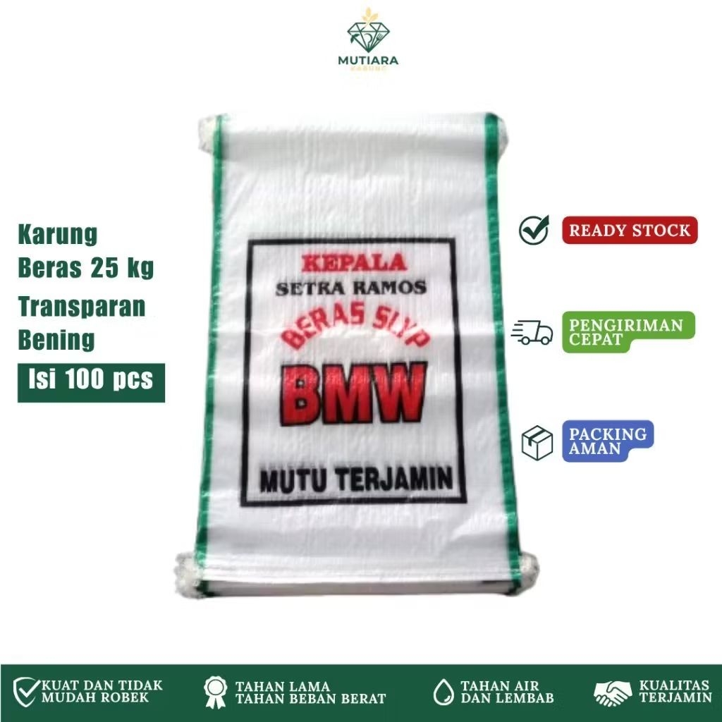 Karung BMW 25 kg isi 100 pcs - Karung Beras Transparan