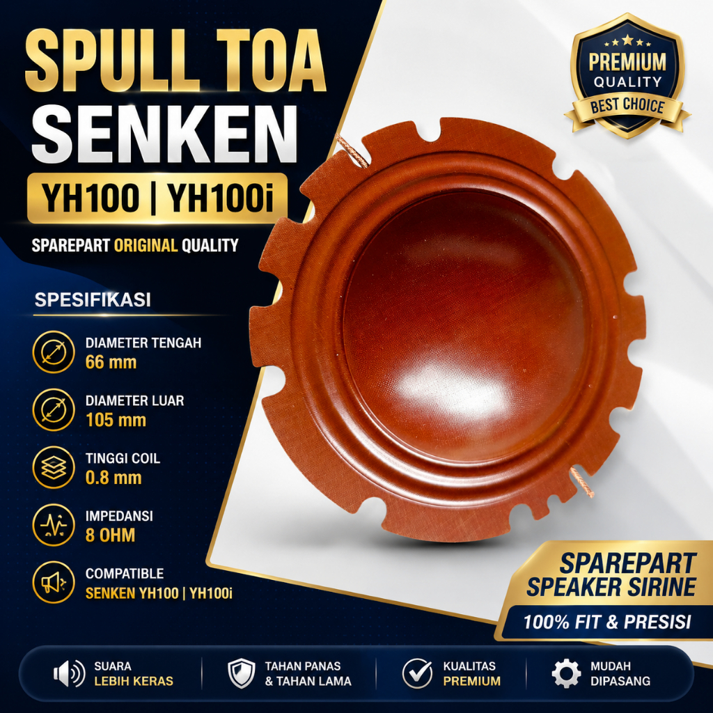 spul atau diafragma driver horn YD100/Senken/Landun cocok juga untuk YH100 atau YH100i