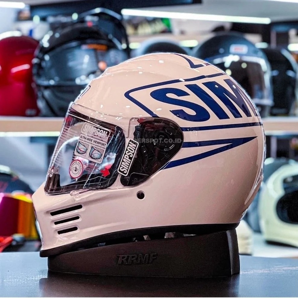 HELM SIMPSON SPEED 12 O CLOCKS WHITE ORIGINAL HELMET CLASSIC SIMPSON