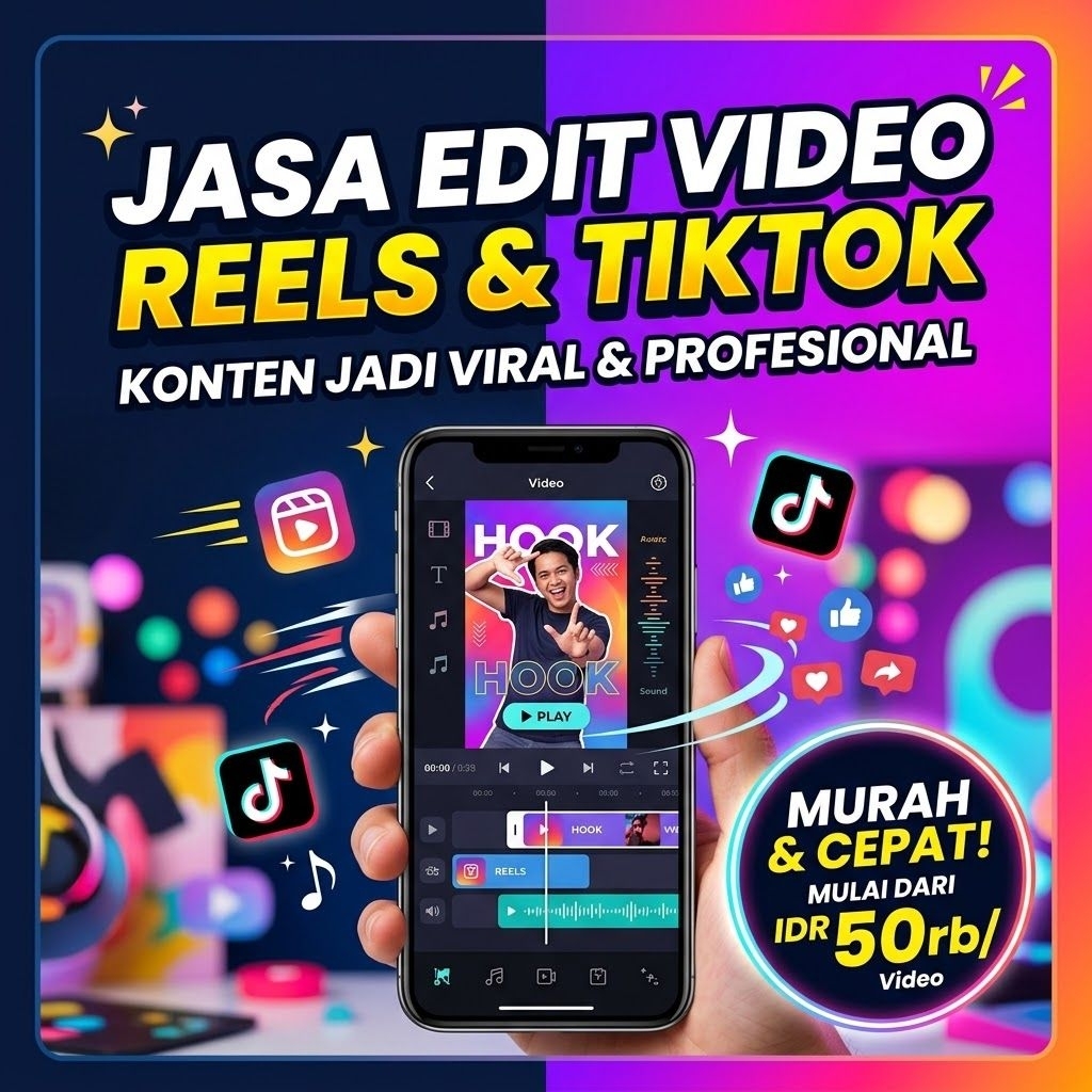 Jasa Edit Video Reels & TikTok Konten Viral & Profesional