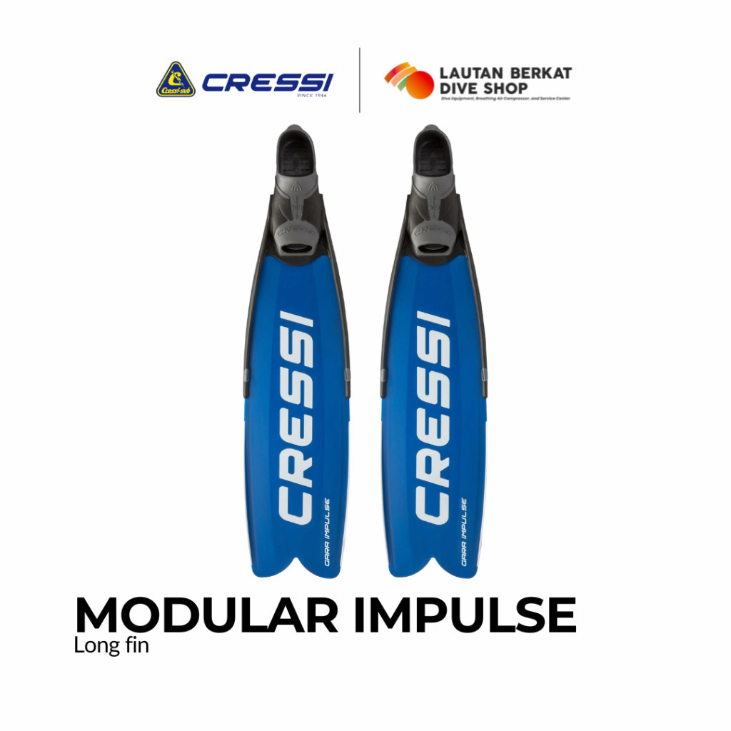 Cressi Gara Modular Impulse Long Full Foot Fins - Freediving Spearfishing