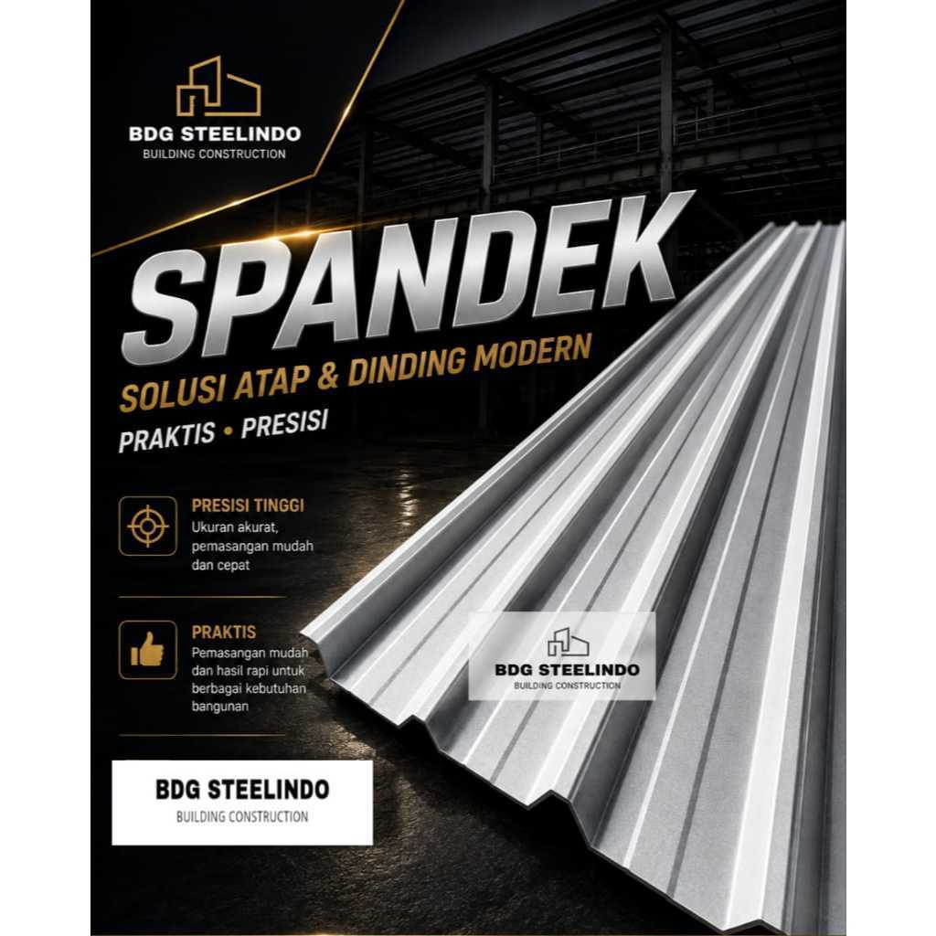 Spandek 0,35 mm SNI / Atap Spandeck 0.35mm / Kanopi 0.35 mm Alum 0.35