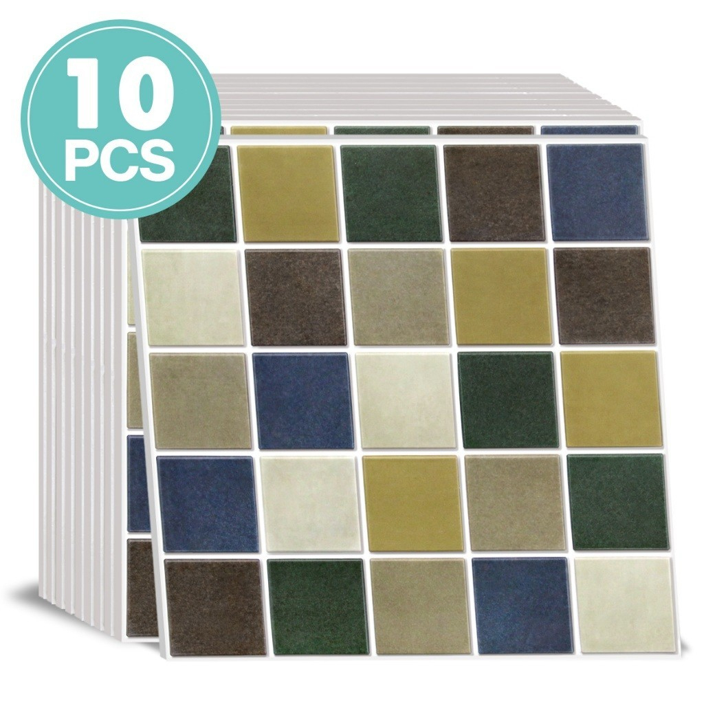 10PCS Wall stiker wallpaper lantai semen kasar wallpaper dinding dapur