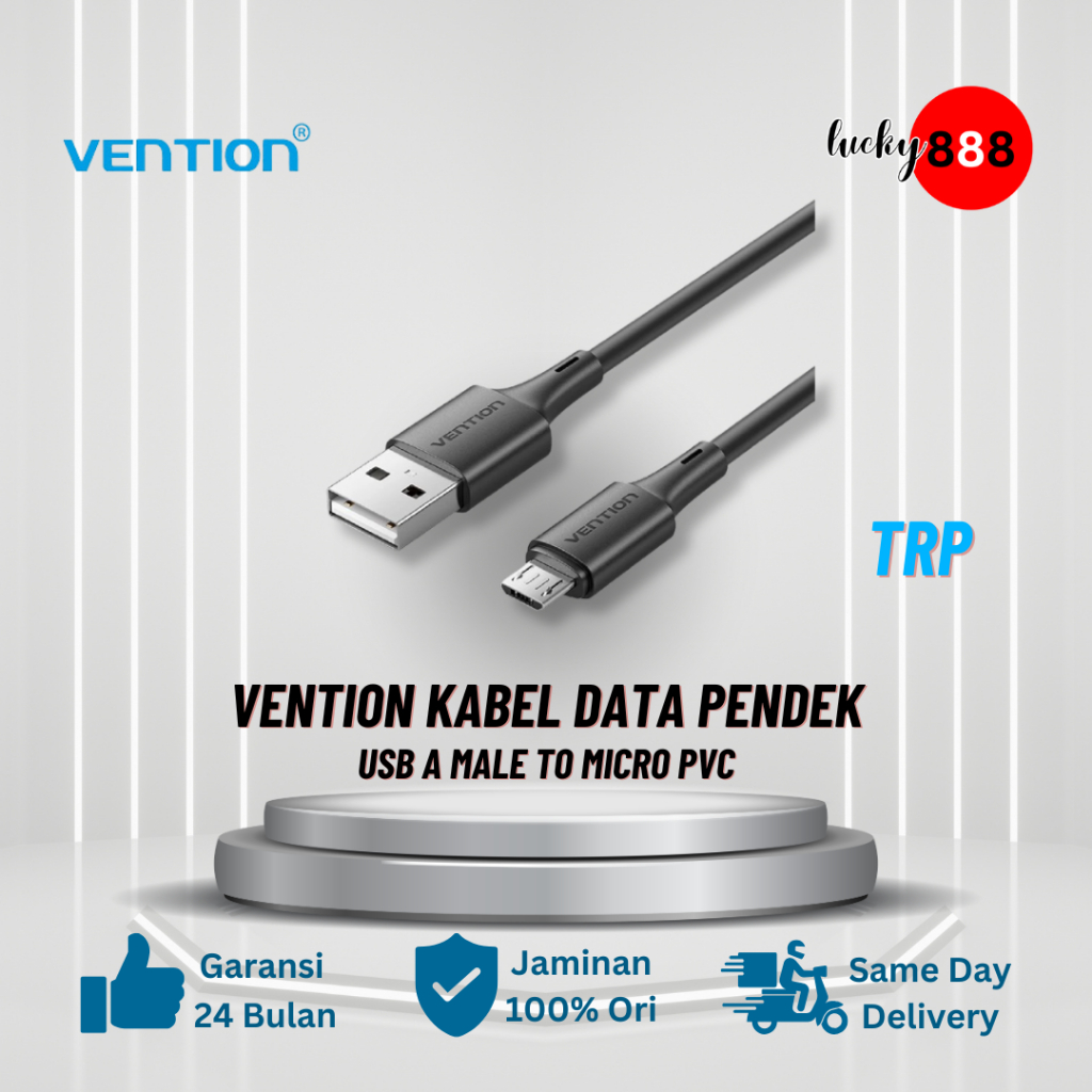 Vention Kabel Data Charger Pendek Powerbank USB A to C/Micro/Lightning Male 10W 18W 2.4A  480Mbps Ca
