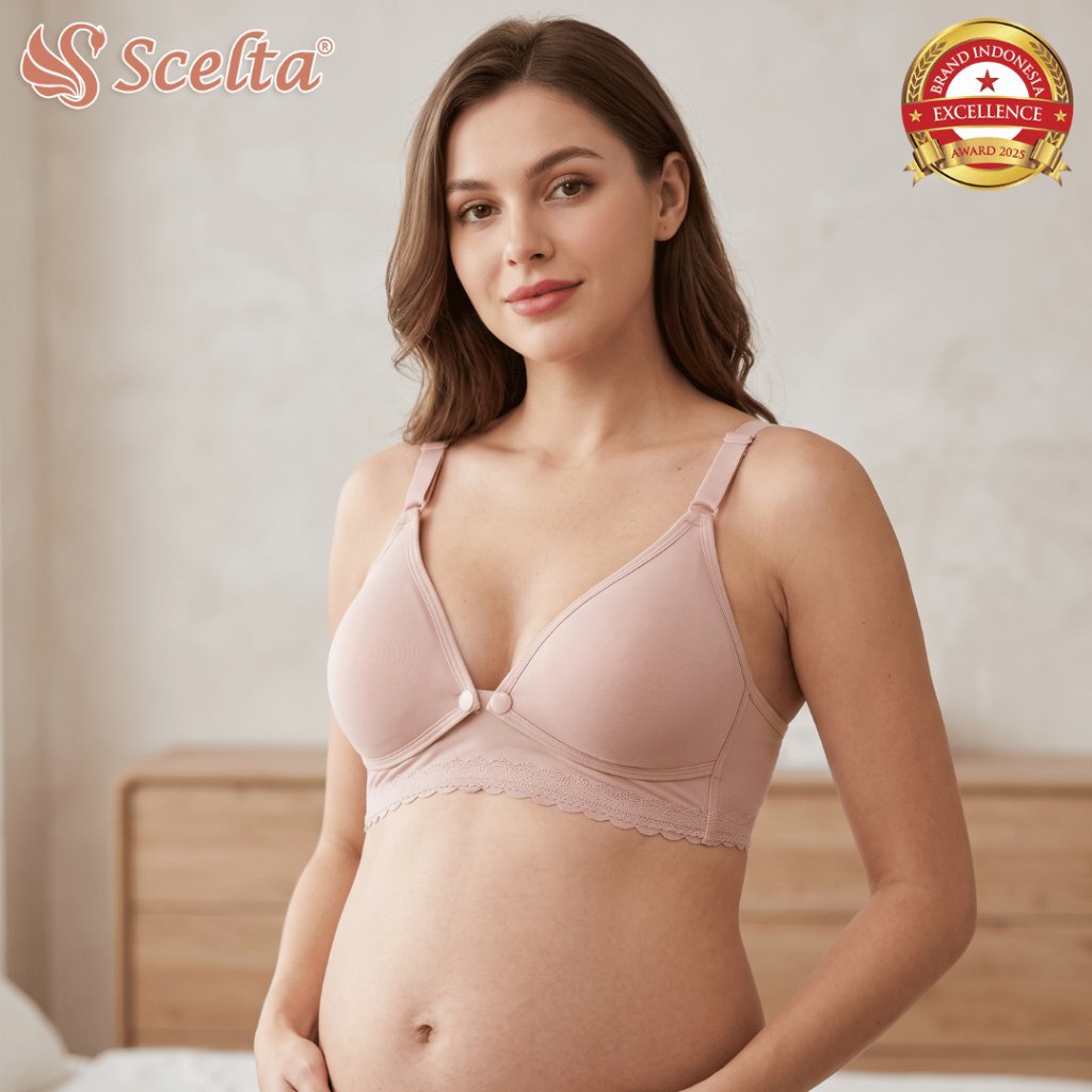 Scelta - Bra Maternity BH Ibu Menyusui Kancing Bukaan Depan Nursing Bra Tanpa Kawat | BH SCE M PB194