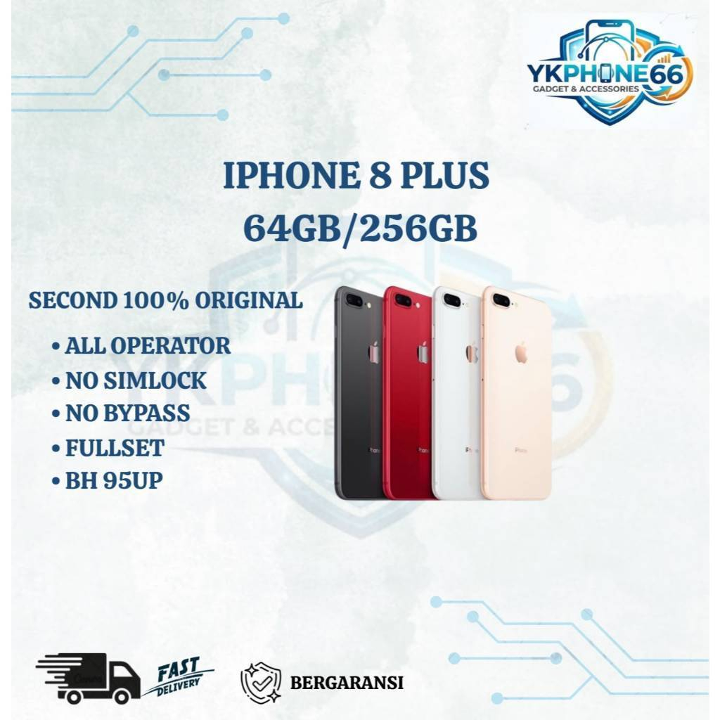 iPhone 8 PLUS Ex iBox Beacukai IMEI Permanen 256GB Original Second Resmi FULLSET YKPHONE66 Like New