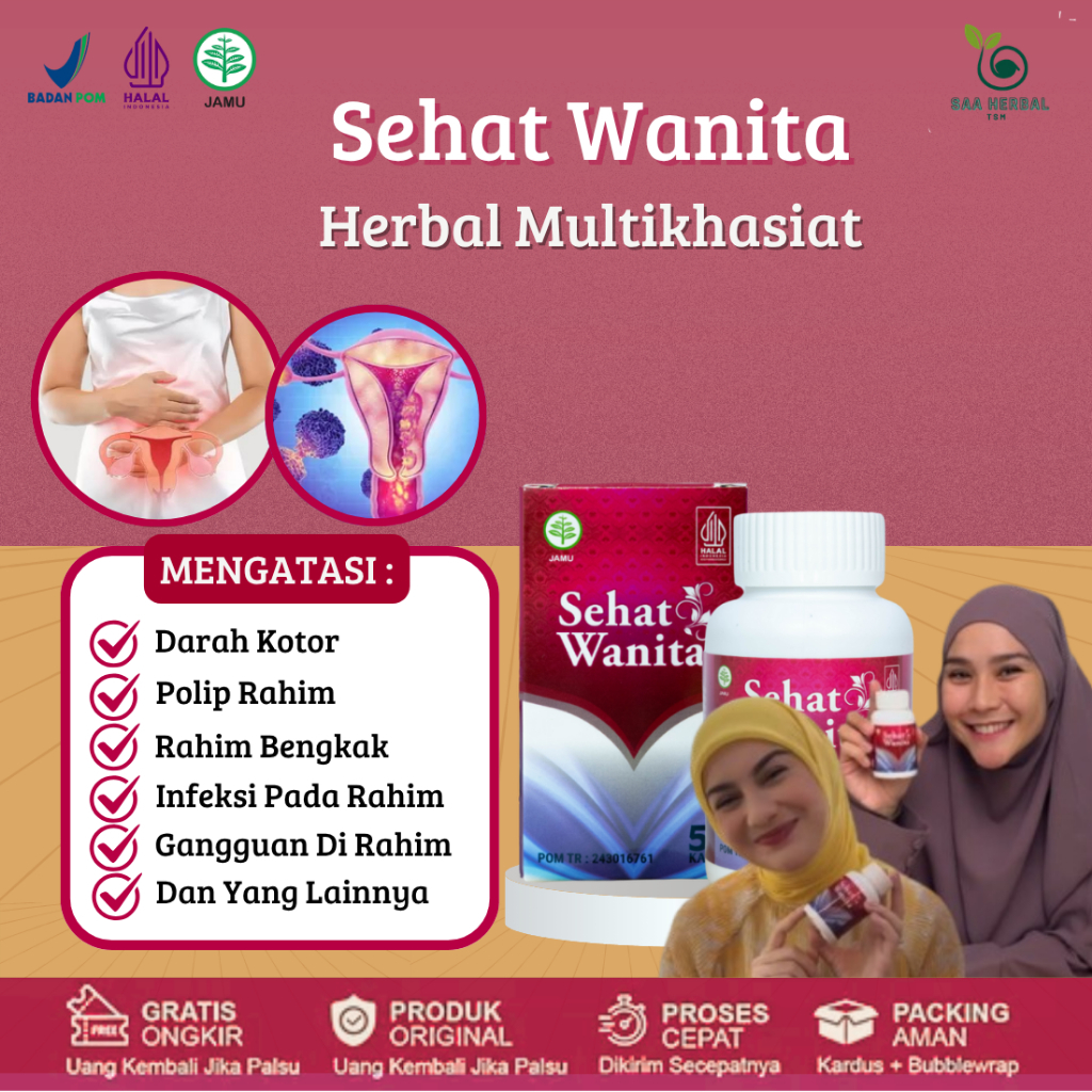 Sehat Wanita Untuk Pembersih Rahim, Darah Kotor, Polip Rahim, Rahim Kotor, Rahim Bengkak, Infeksi Pa