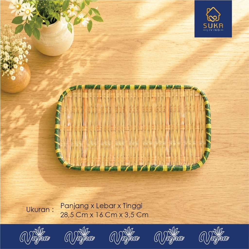 Piring Motif Rotan Persegi Panjang | Piring Makan & Sajian | Cocok untuk Rumah & Usaha | PU 911