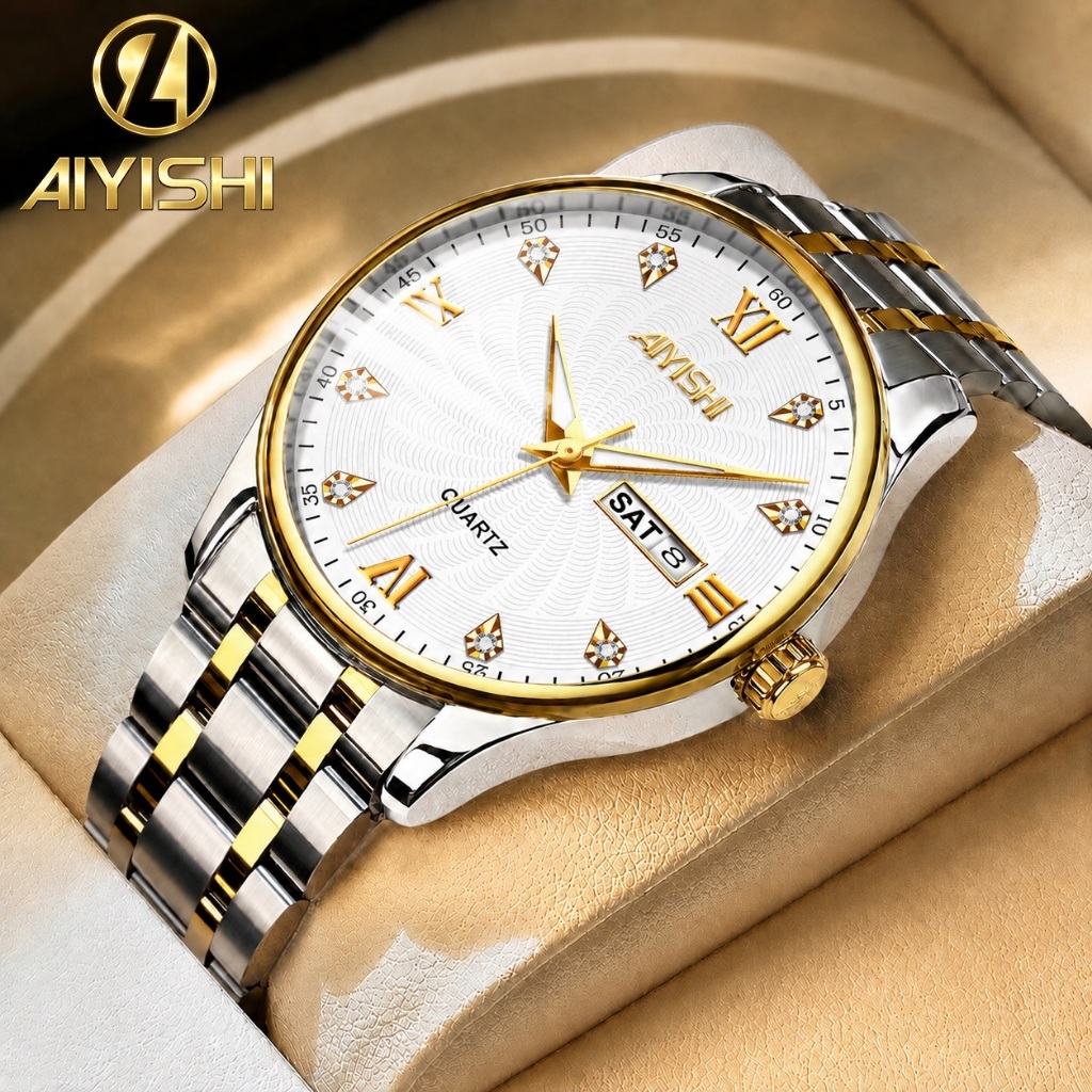 Jam Tangan Pria AIYISHI Original Tahan Air Analog Kalender Army Quartz Anti Air Untuk Cowok / Jam Ta