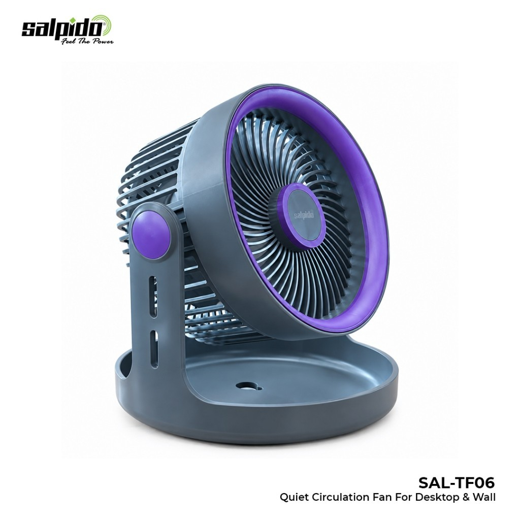 Salpido SAL-TF06 Kipas Angin Meja Dinding Portable USB Type C Air Circulator Fan Silent Wall Mounted
