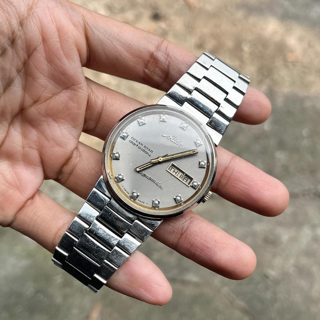 Jam tangan mido commander second original automatic widing silver