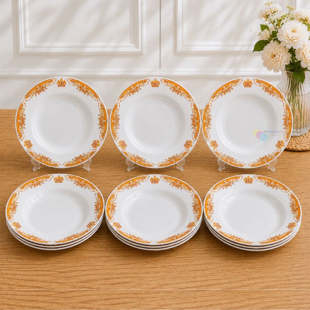 Murah Piring Makan Keramik Lusinan 12 Pcs Murah / Piring Keramik 1/2 Lusin Ukuran 9 Inch