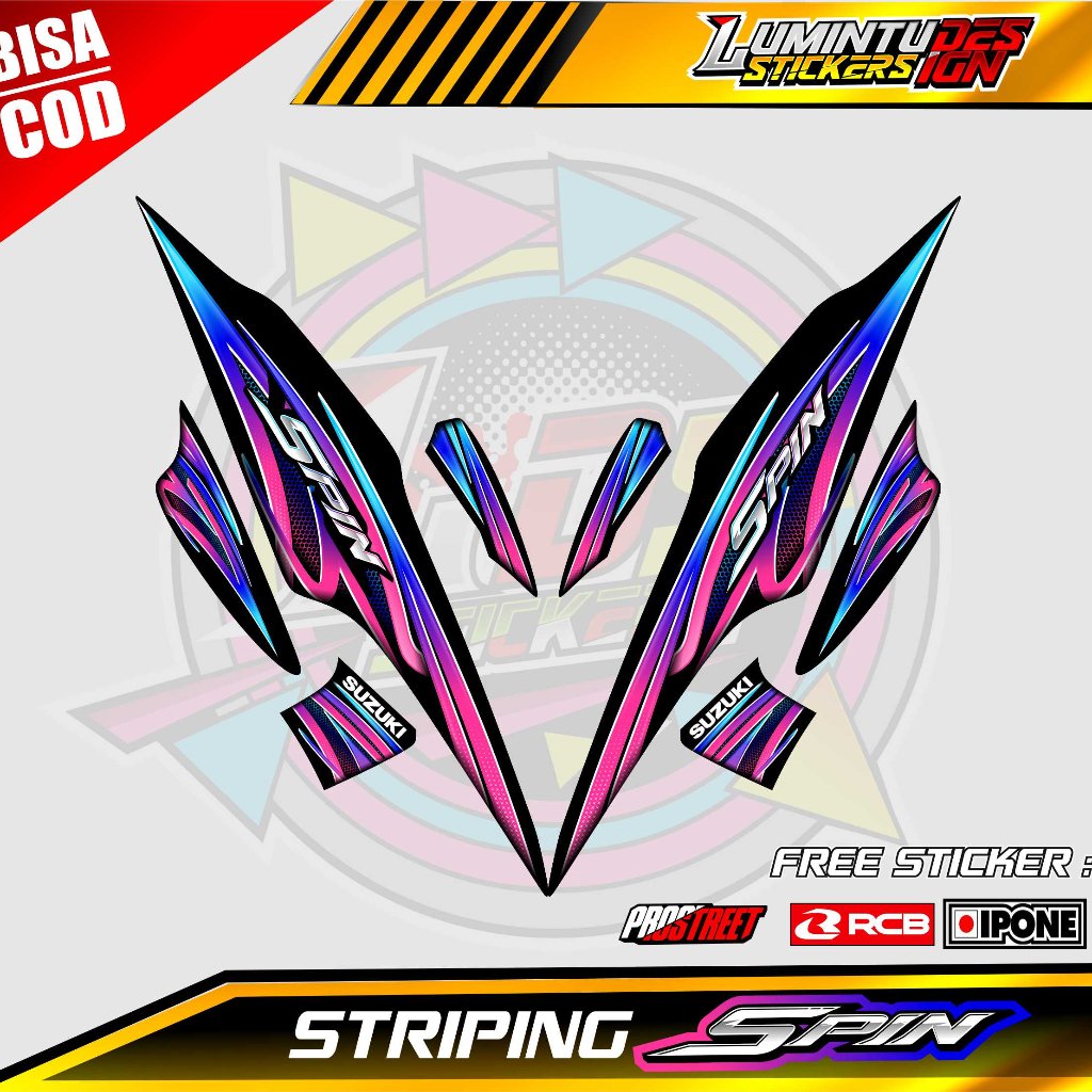 STRIPING VARIASI MOTOR SUZUKI SPIN / STICKER LIST VARIASI MOTOR SUZUKI SPIN