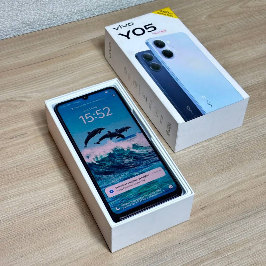VIVO Y05 4/128GB Baterai 6500 mAh HP Second Original Grade A Mulus LikeNew Fullset
