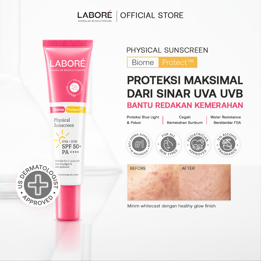 LABORÉ Sensitive Skin Care BiomeProtect Physical Sunscreen SPF 50+ PA++++ 30ml - Sunscreen Ringan Co
