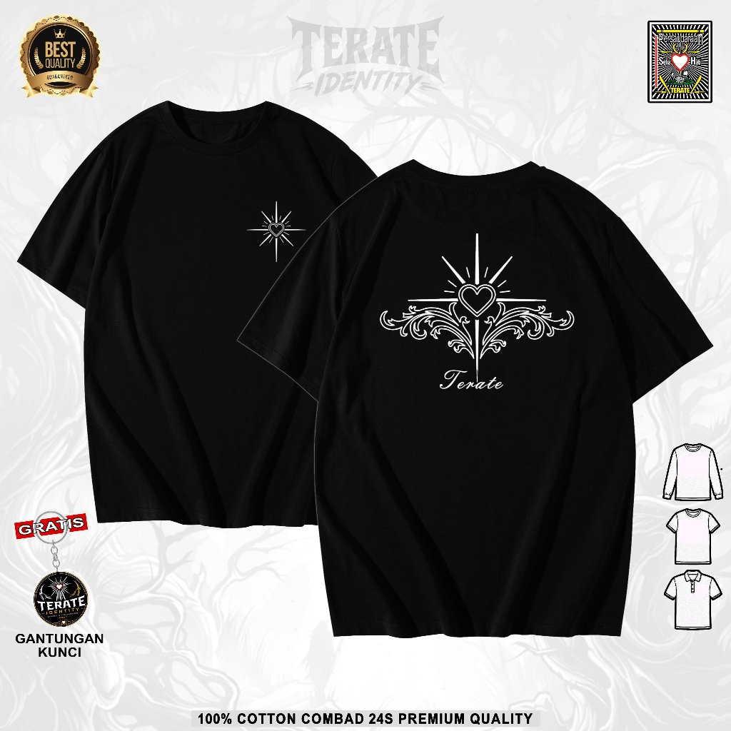 Baju Kaos Lengan panjang Lengan pendek PSHT TERATE Sablon Digaital High Definition T-shirt Batik Vin