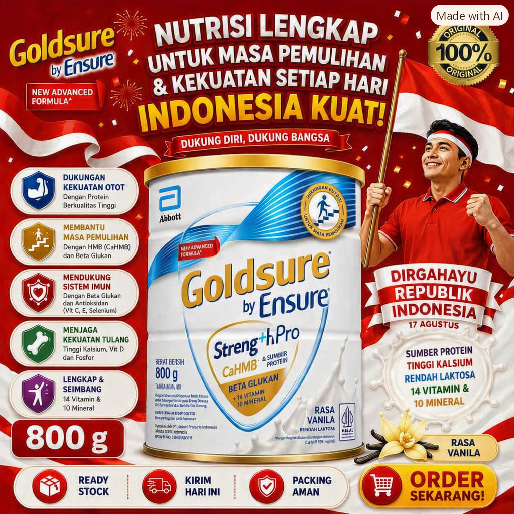 Goldsure by Ensure 800 g (Ensure) - Susu Nutrisi Dewasa Masa Pemulihan