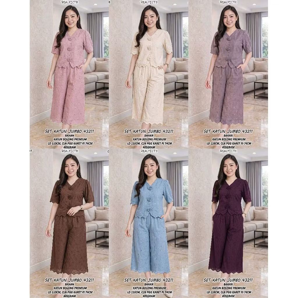 Setelan 43211 Set Jumbo Katun Bolong Premium - KCB