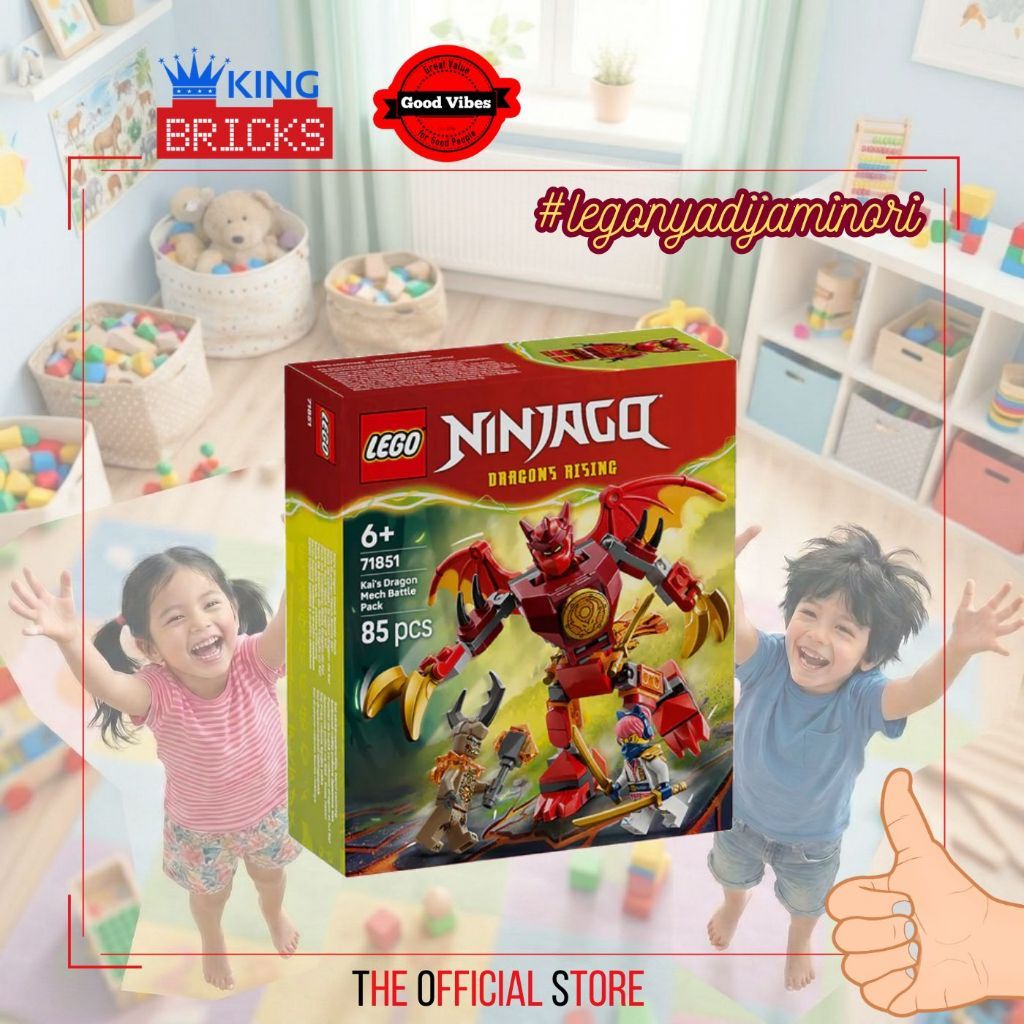 Mainan Anak 71851 Kai Dragon Mech Battle Pack - NINJAGO Robot Ninja LEGO Original Murah Jakarta