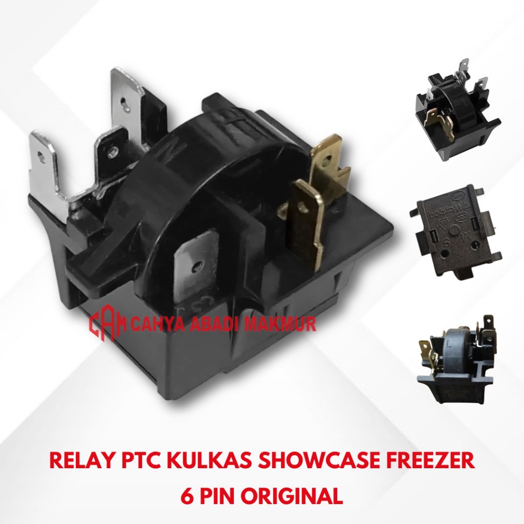 Relay PTC 6 Pin Kulkas Freezer Showcase Original Relay PTC Kulkas 6 Soket  Original