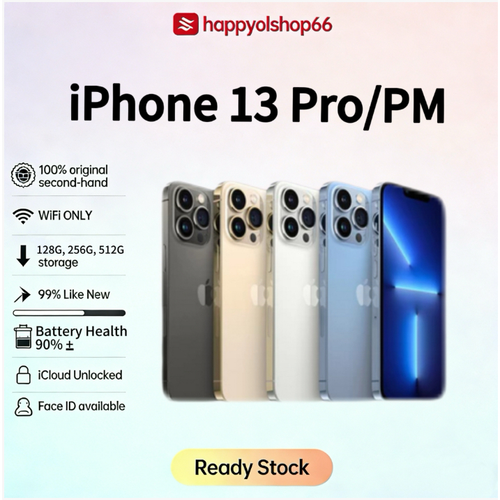 IPhone 13 PRO /13 PRO MAX WIFI ONLY 128GB 256GB 512GB Bekas Second Original Mulus Fullset