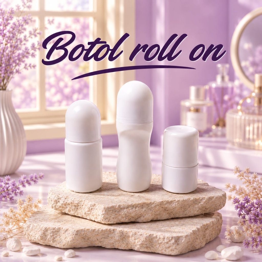 Botol Roll On Deodorant 30ml 50ml 60ml Plastic Roll on Bottle White Deodorant Container