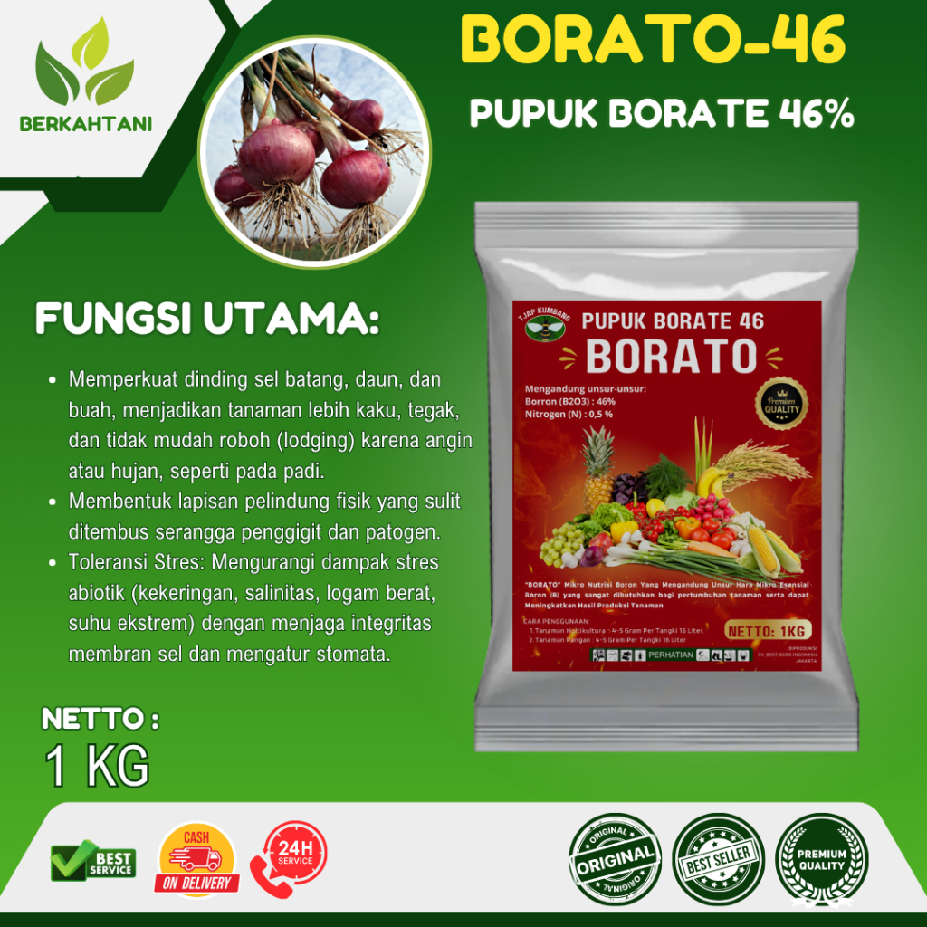 Pupuk Borate Borato 46 Persen 1 Kg Borate Mahkota 1 Kg Borate Tawon 1 Kg