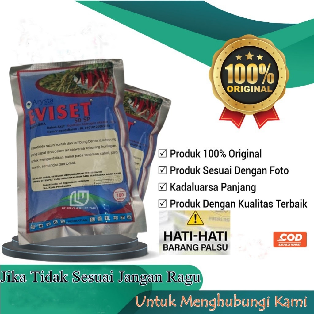 Insektisida Eviset 50SP 100 Gram Pembasmi HamaTanaman Cabai Tomat Padi