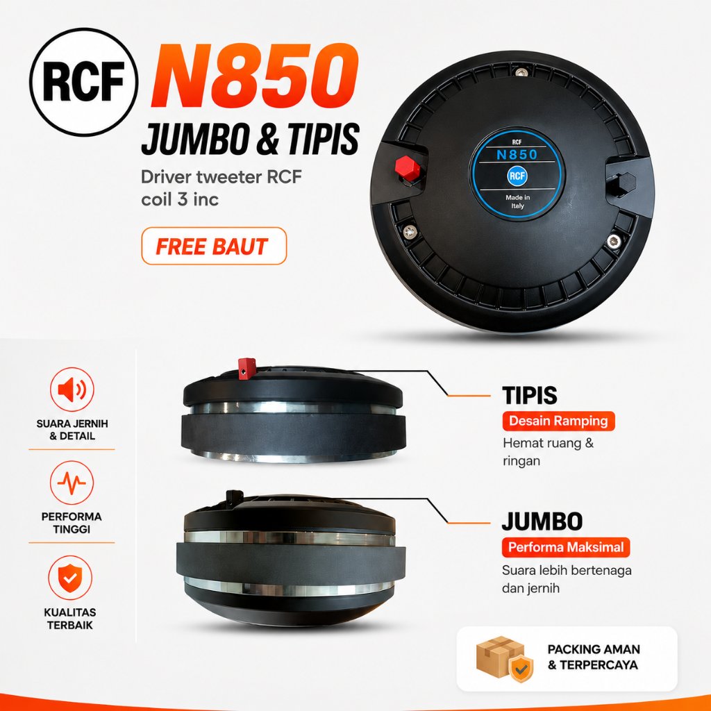 Drive Tweeter RCF N850 jumbo tebal  & jumbo tipis Spull 3inch Speaker 8ohm