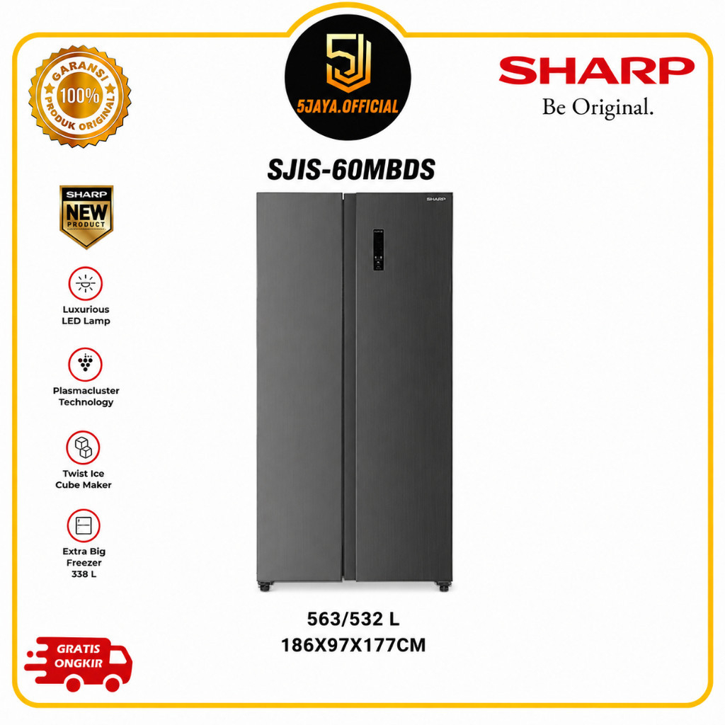 KULKAS SHARP SIDE BY SIDE 2 PINTU - SJIS60MBDS