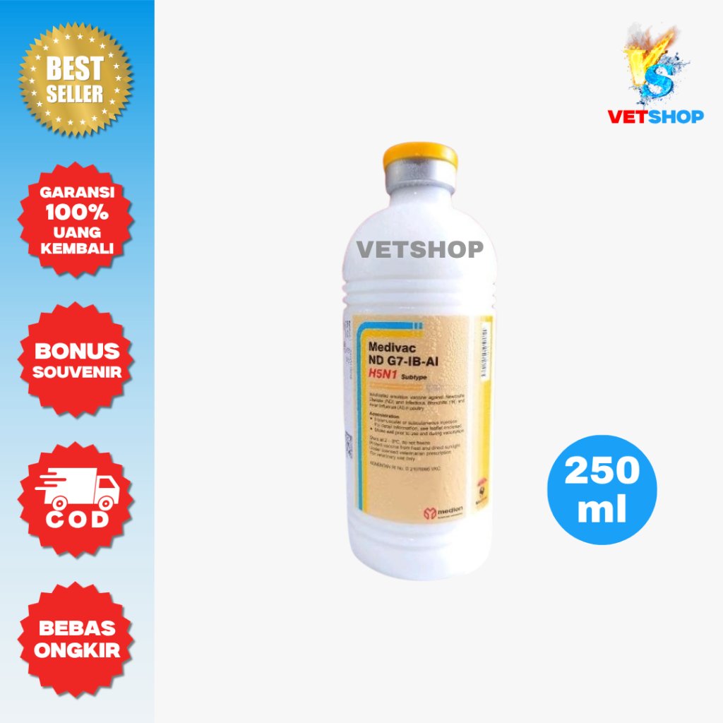 ND G7-IB AI H5N1 Medivac Medion 250ml - Atasi Tetel Flu Burung Pada Ayam - VETSHOP