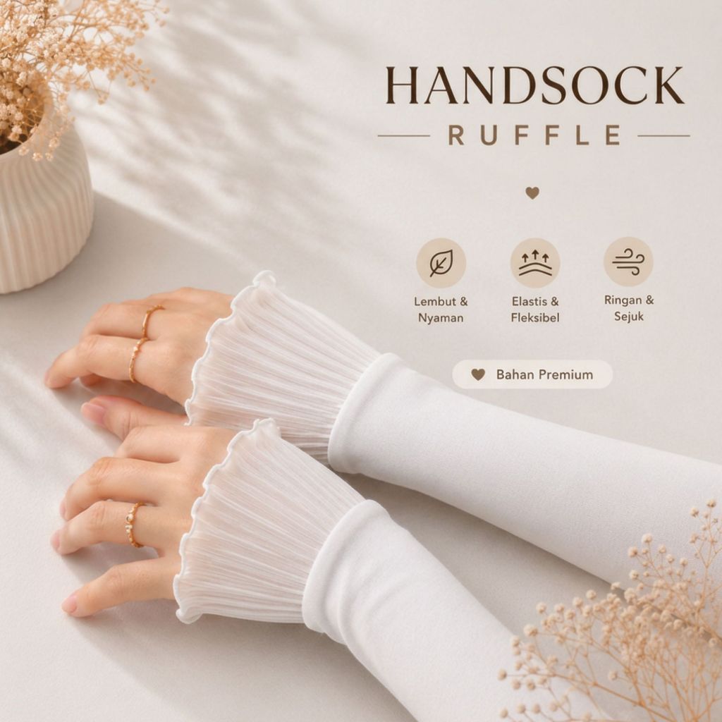 HANDSOCK QUEEN RUFFLE / HANDSOCK RENDA PLISKET / MANSET TANGAN RENDA PLISKET/ HANDSOCK PLISKET