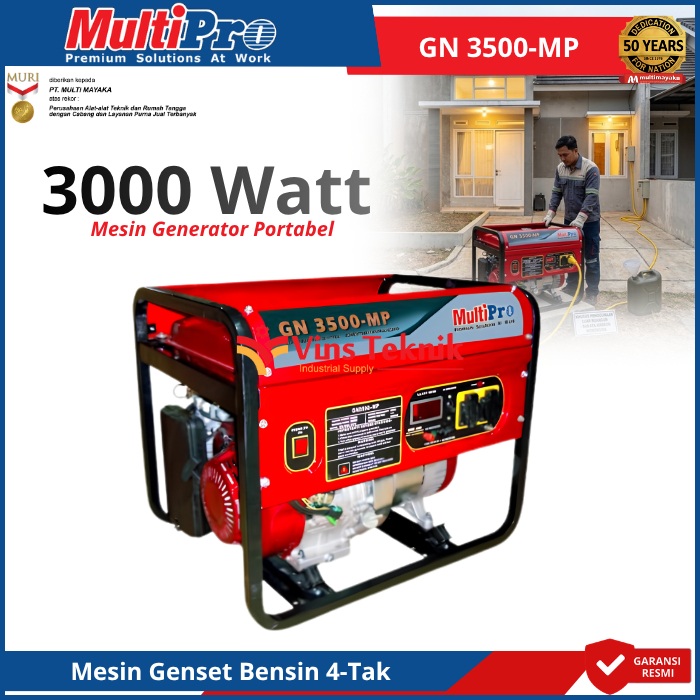 MULTIPRO GN 3500E-MP Mesin Genset Listrik Genset Bensin 4Tak Generator Genset 3000Watt GN3500E