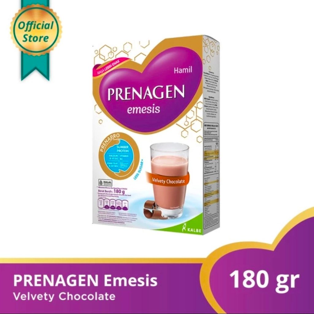 PRENAGEN EMESIS Susu Ibu Hamil Mengurangi Mual Vitamin B6 DHA 180gr Coklat