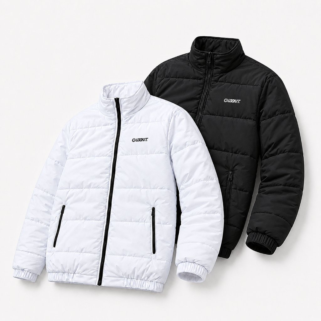 LookitId - Puffer Jacket White | Jaket Kembung Pria | Jaket Motor Musim Dingin | Puffer Musim Dingin