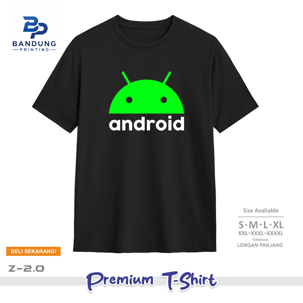 Baju Kaos Gadget Logo Android T-Shirt pria wanita kaos Android